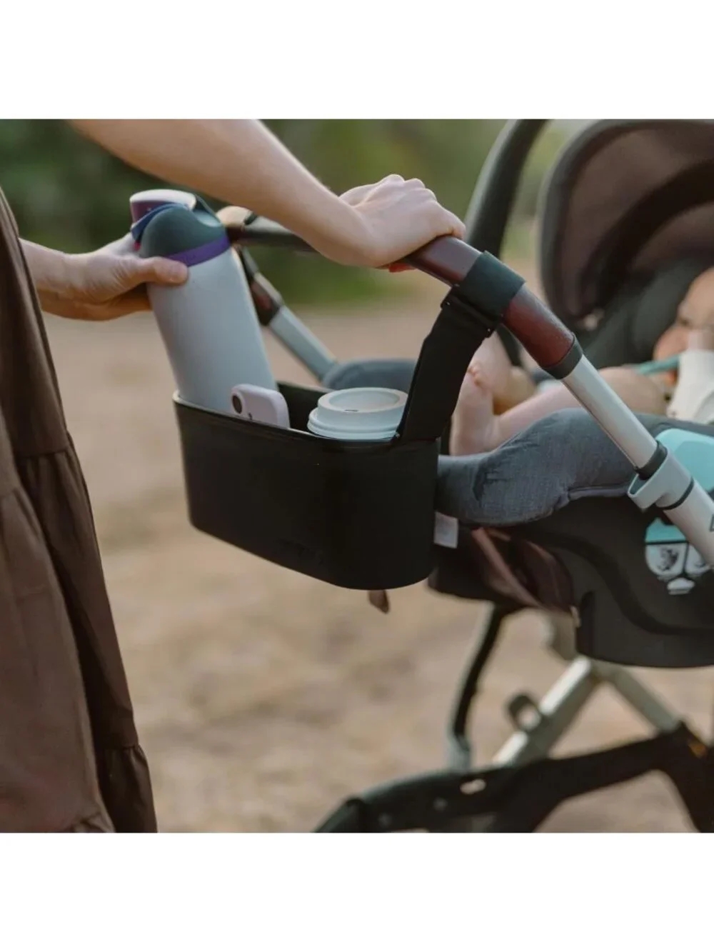 Waterproof Silicone Stroller Organizer with Cup Holders & Phone Storage